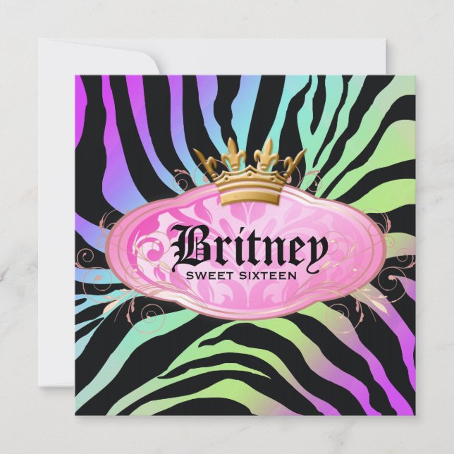 Invitation 311 Arc-en-ciel bodacieux de Zebra Amethyst (Devant)