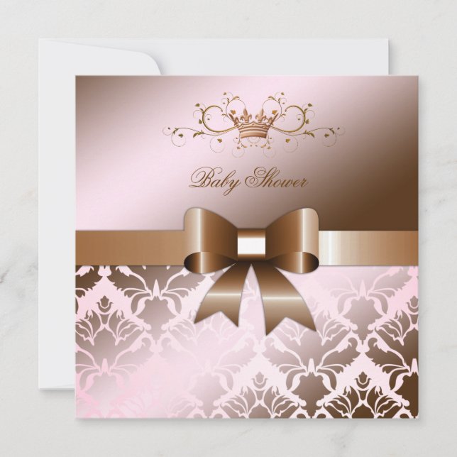 Invitation 311 baby showers de rose de brun d'arc de (Devant)