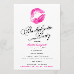 Invitation 311-Bachelorette - Baisers roses
