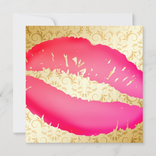 Invitation 311-Baisers en bâton| Divine dorée (Devant)