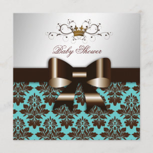 Invitation 311 Blackberry Brown Damask Rose Turquoise