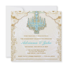 311 Chandelier bleu Vintage brillant Métallique