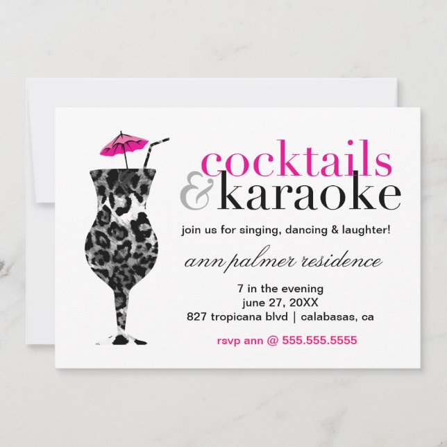 Invitation 311 cocktails et karaoke (Devant)