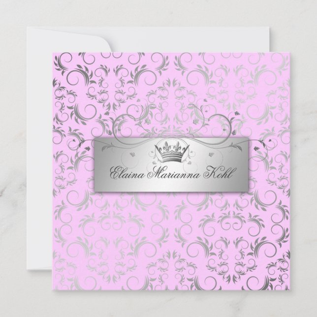 Invitation 311-Divine d'argent| Douceur rose lustre 16 (Devant)