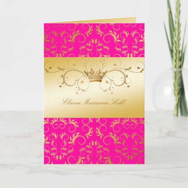 Invitation 311-Golden devinent le rose de passion (Devant)