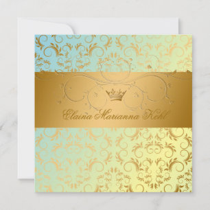 Invitation 311-Golden diVine Blue Yellow Sweet 16