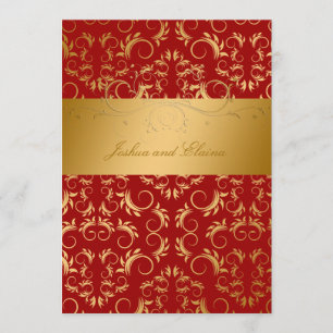 Invitation 311-Golden diVine  Rouge cerise douce
