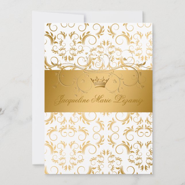 Invitation 311-Golden diVine White Delight Sweet 16 (Devant)