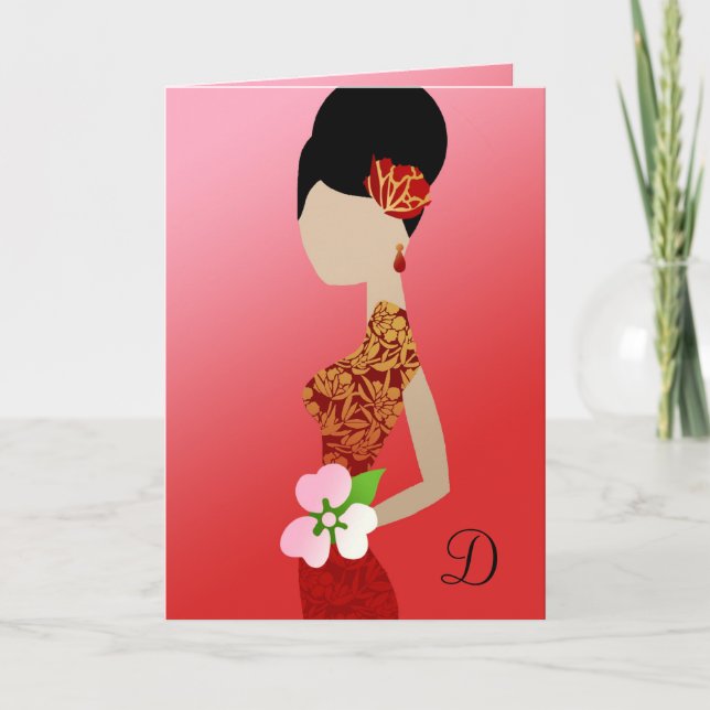 Invitation 311-Invitation Asiatique De Douche De Mariage (Devant)