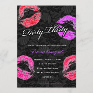 Invitation 311 Lacey Dirty Trente dentelle Anniversaire