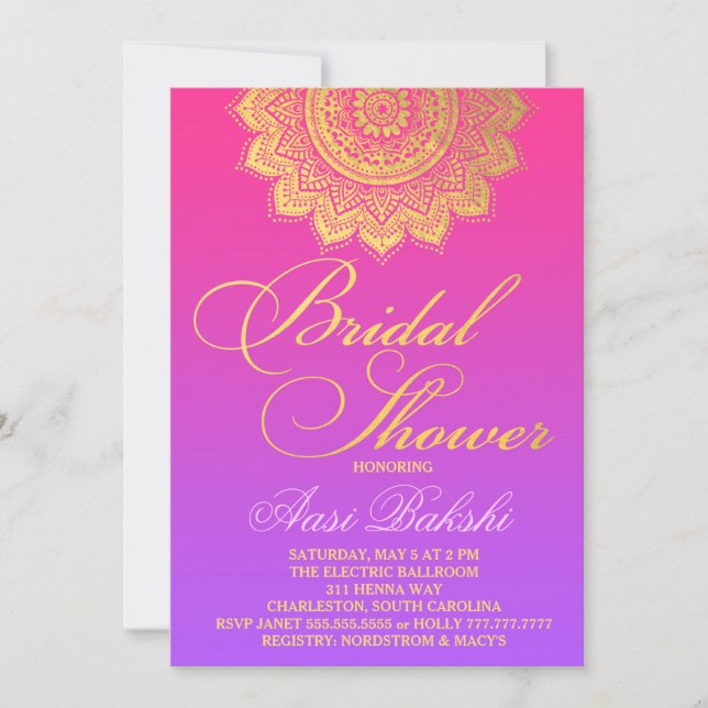 Invitation 311 Ombre violet rose henné (Devant)