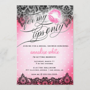 Invitation 311 pour ma douche de Bachelorette de lèvres