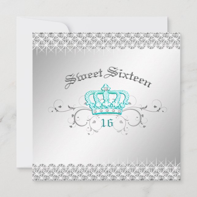 Invitation 311-Reine pour une journée| Turquoise Sweet sixtee (Devant)
