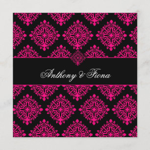 Invitation 311 roses indien et noir de Luciana