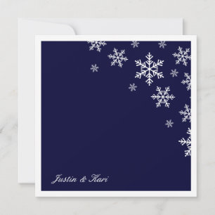 Invitation 311-Sweet Snowflake Navy Blue Metallic
