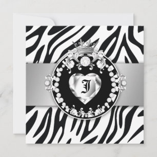 Invitation 311 Zebra Tique Kiss Queen of Hearts Sweet16