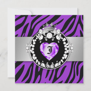 Invitation 311 Zebra Tique Kiss Queen of Hearts Sweet16