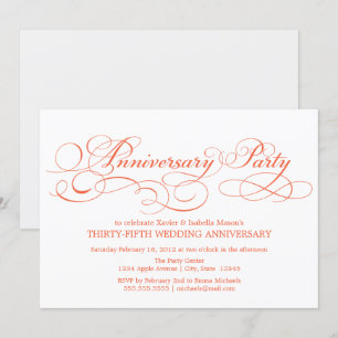 Invitation 35e anniversaire Blanc/Coral