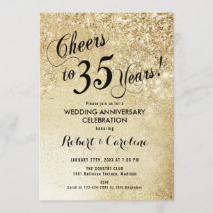 Invitation 35e anniversaire de mariage en or