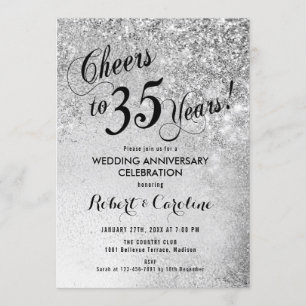 Invitation 35e anniversaire Mariage d'argent