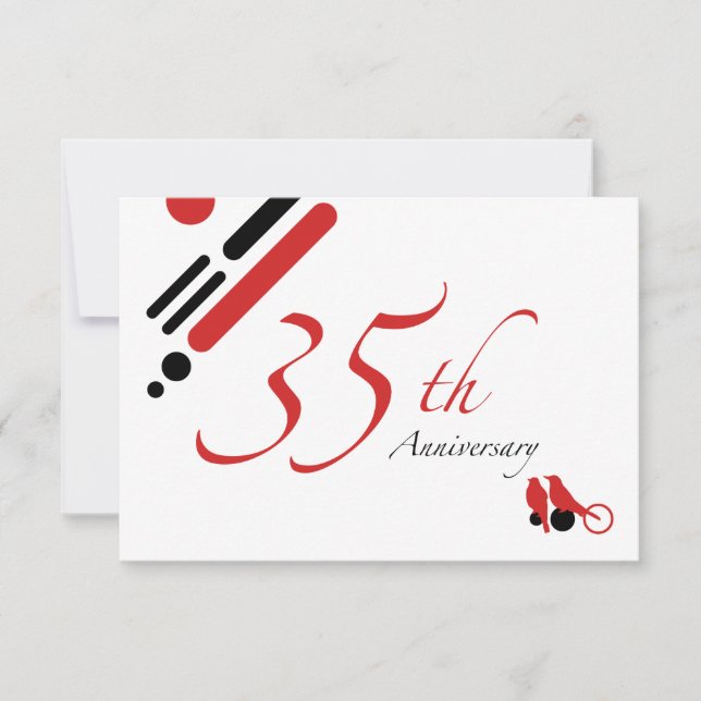 Invitation 35e anniversaire (mod birds) (Devant)