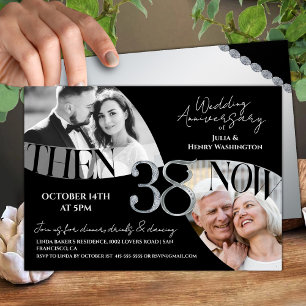 Invitation 38e anniversaire de mariage raffiné moderne