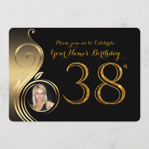 Invitation 38e,Invitation d'anniversaire,Parties scintillant 