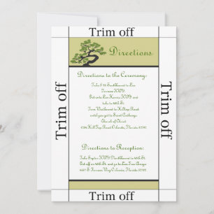 Invitation 3,5 x 7 Directions Bons verts japonais