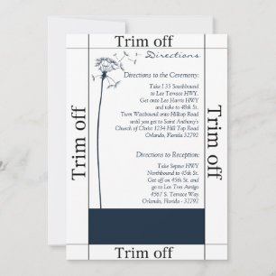 Invitation 3,5 x 7 Directions Marine Blue Dandelion
