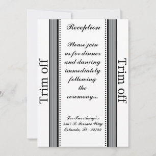 Invitation 3,5 x 7 Réception Black Olive Grey Str