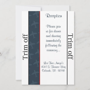 Invitation 3,5 x 7 Vol d'avion de réception Blu