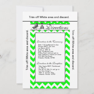 Invitation 3.5x6 Directions Card Baskets adolescents Chevron