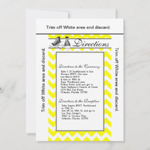 Invitation 3.5x6 Directions Card Baskets adolescents Chevron