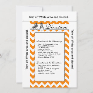 Invitation 3.5x6 Directions Card Baskets adolescents Chevron