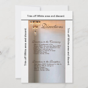 Invitation 3.5x6 Directions Card Mason Jar Chandelier bougie