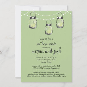 Invitation 3 Hanging Mason Jars - Partie d'engagement