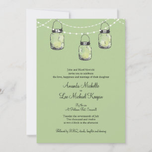 Invitation 3 Mariage Mason Jars pendants