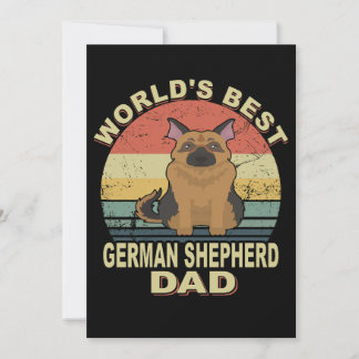 Invitation 3 Meilleur Papa Berger Allemand Vintage au Monde