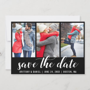Invitation 3 Photo Enregistrer La Date Fiançailles