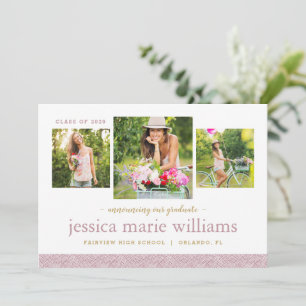 Invitation 3 Photo Graduation Announcement