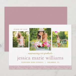 Invitation 3 Photo Graduation Announcement