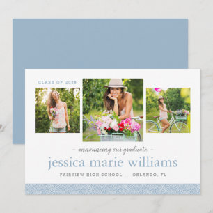 Invitation 3 Photo Graduation Announcement
