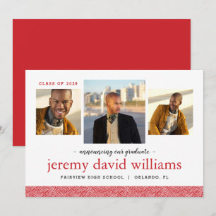 Invitation 3 Photo Graduation Announcement