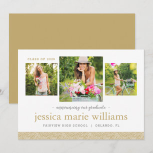 Invitation 3 Photo Graduation Announcement