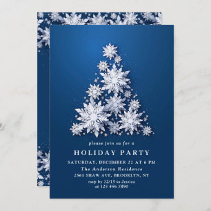 Invitation 3D Élégants Snowflakes Tree Holiday NOËL PARTI