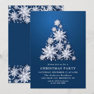 Invitation 3D Élégants Snowflakes Tree Holiday NOËL PARTI