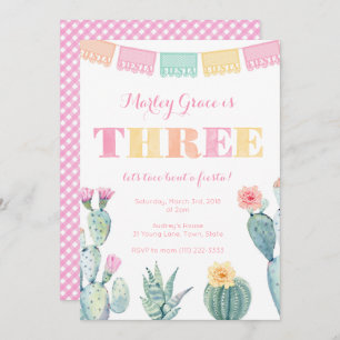 Invitation 3e fête d'anniversaire pour fille, Taco A propos d