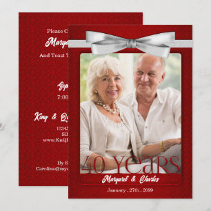 Invitation 40 ans de mariage Anniversaire de mariage Rubis Ro
