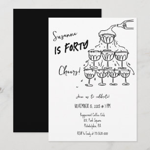 Invitation 40 ans Fs Anniversaire Champagne tour funky