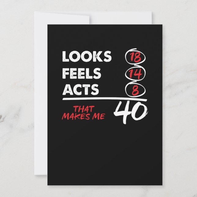 Invitation 40 e Birthday Gift for Men and Women 1980 (Devant)